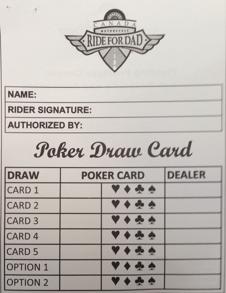 Free poker run score sheets